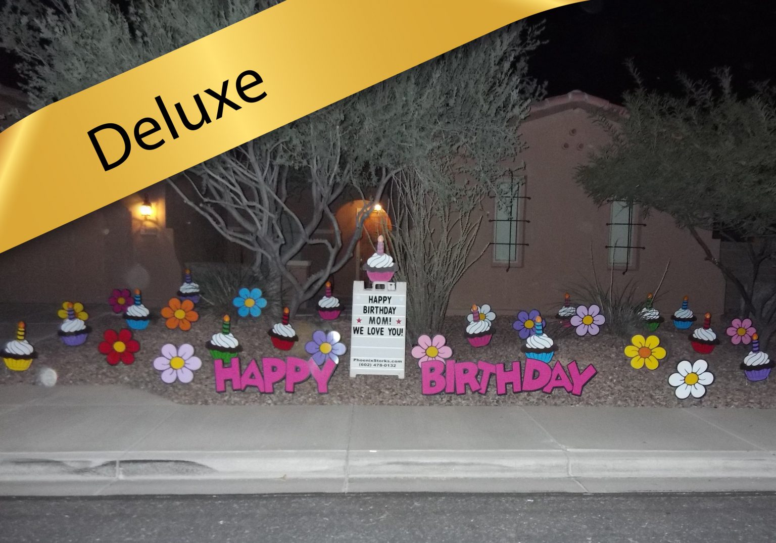 Birthday Yard Signs and Baby Lawn Announcements in AZ by Phoenix Storks.