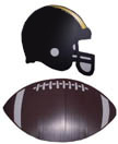 Football and helmet