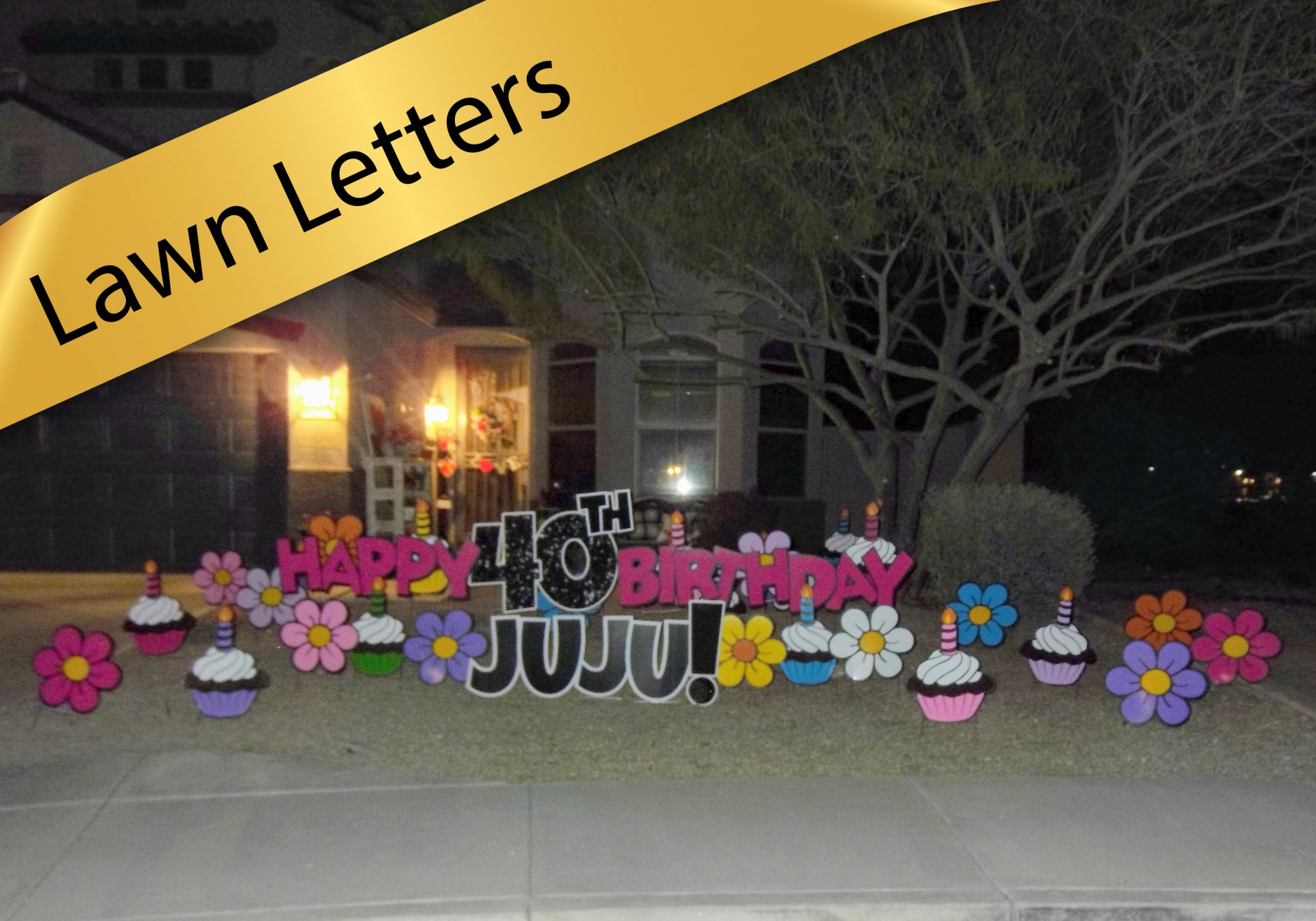 Birthday Yard Signs and Baby Lawn Announcements in AZ by Phoenix Storks.